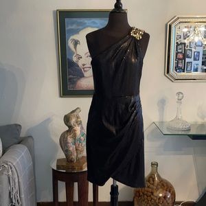 Black One Shoulder Dress.